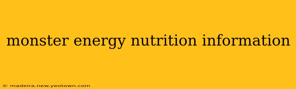 monster energy nutrition information