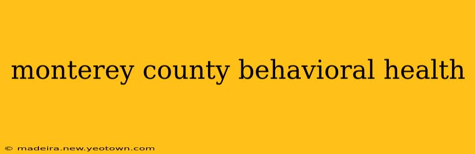 monterey county behavioral health