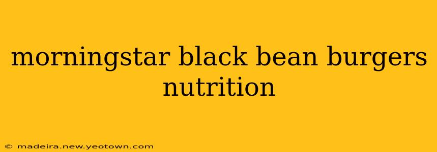 morningstar black bean burgers nutrition