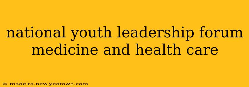national youth leadership forum medicine and health care