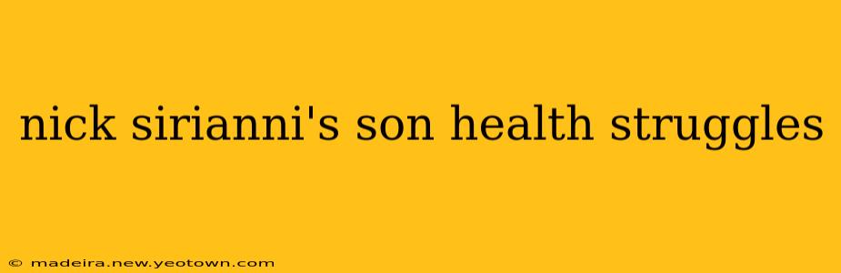 nick sirianni's son health struggles