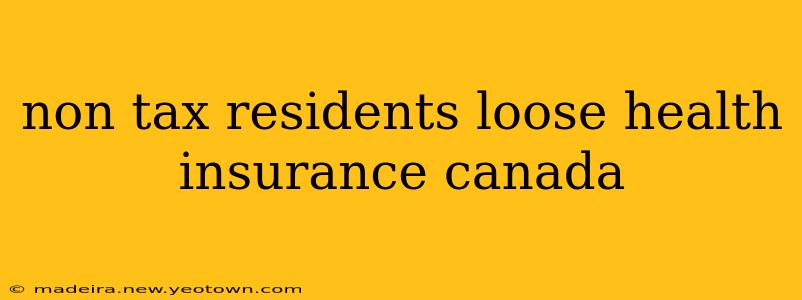 non tax residents loose health insurance canada