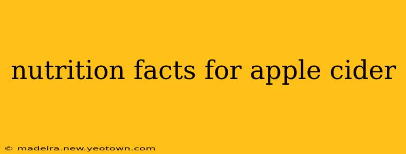 nutrition facts for apple cider