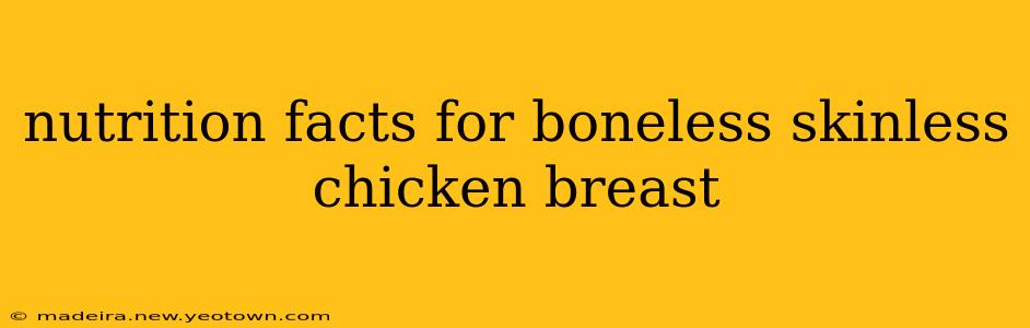 nutrition facts for boneless skinless chicken breast