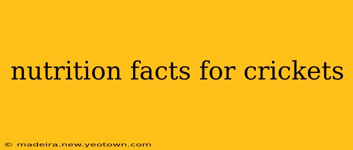 nutrition facts for crickets