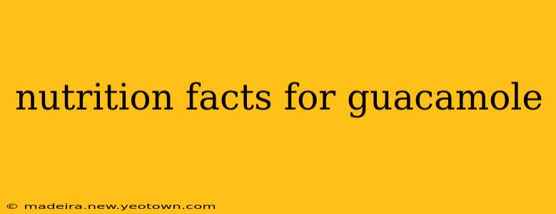 nutrition facts for guacamole