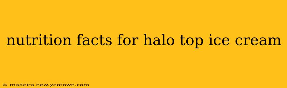 nutrition facts for halo top ice cream