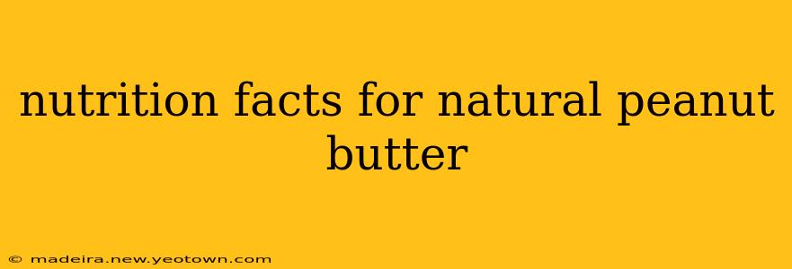 nutrition facts for natural peanut butter