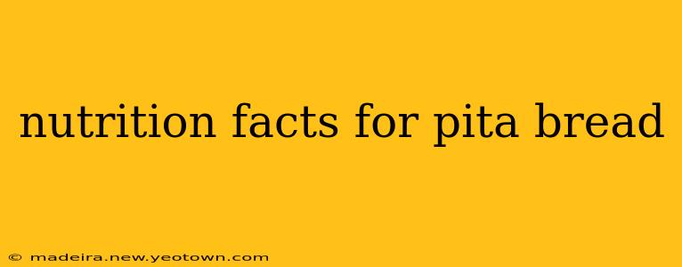 nutrition facts for pita bread