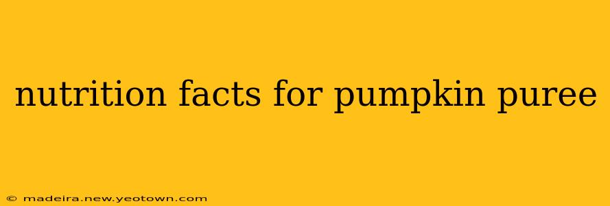 nutrition facts for pumpkin puree