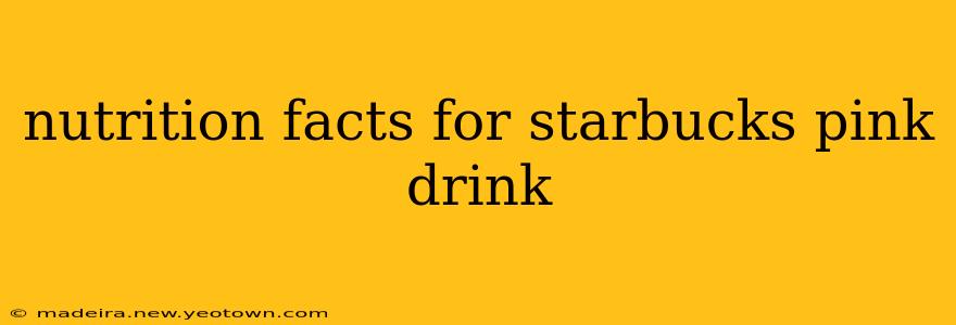 nutrition facts for starbucks pink drink