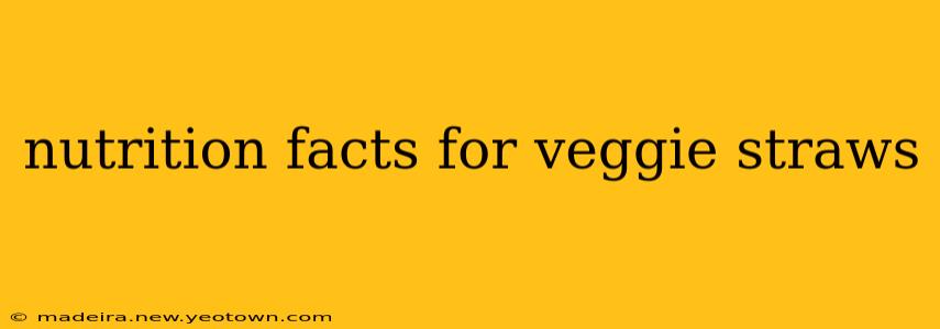 nutrition facts for veggie straws
