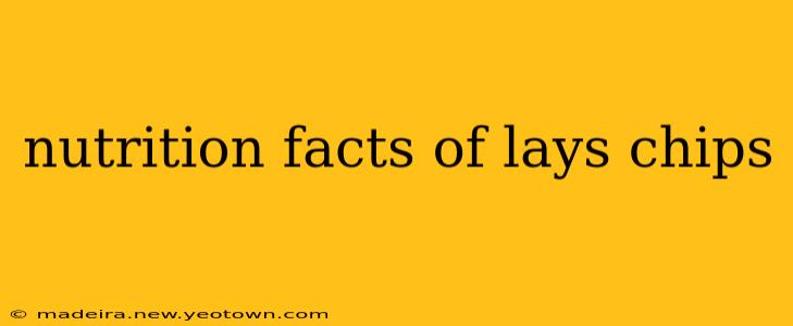 nutrition facts of lays chips