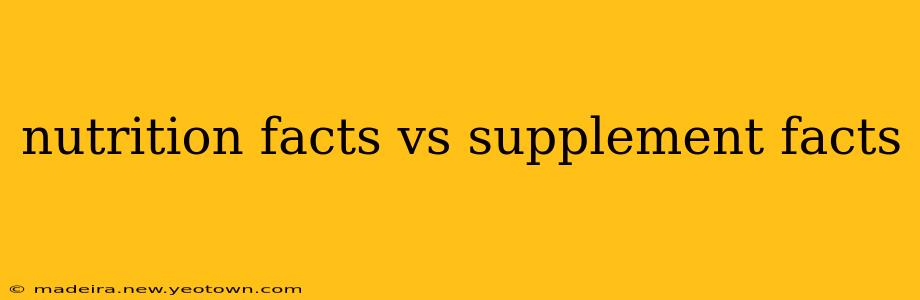nutrition facts vs supplement facts