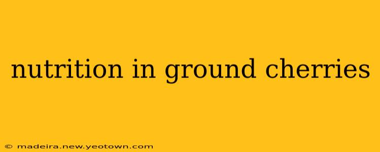 nutrition in ground cherries