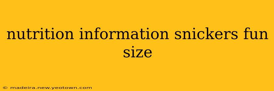 nutrition information snickers fun size