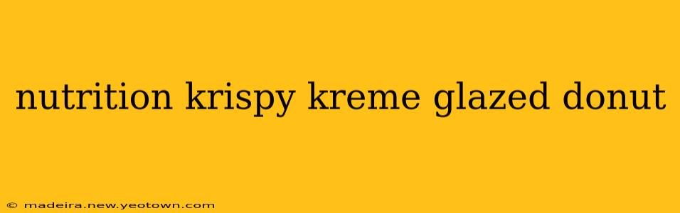 nutrition krispy kreme glazed donut