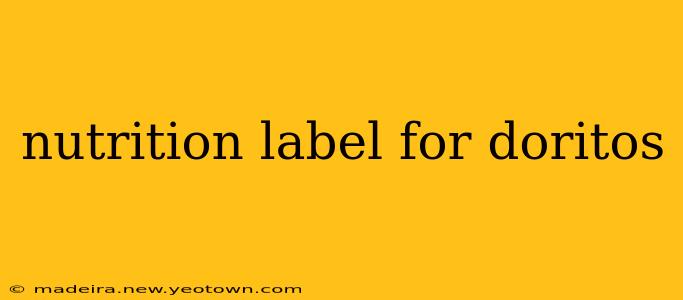 nutrition label for doritos