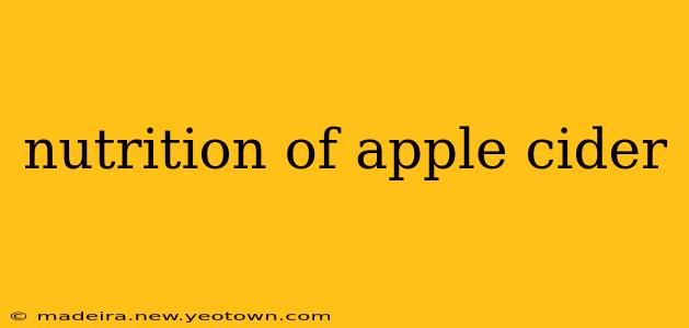 nutrition of apple cider