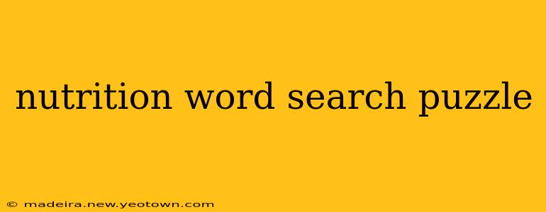 nutrition word search puzzle