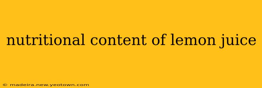 nutritional content of lemon juice