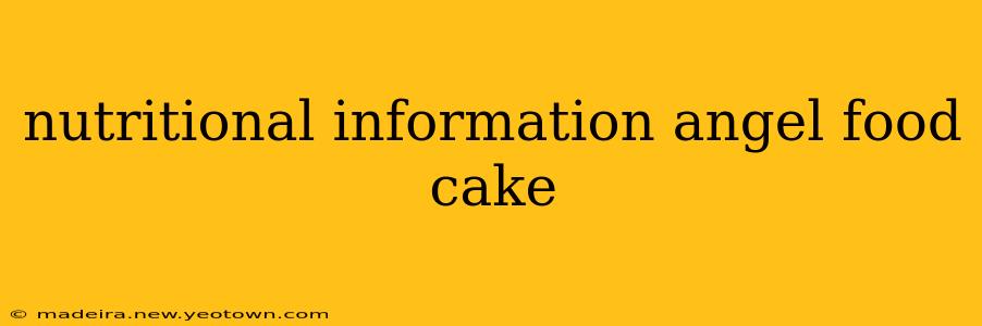 nutritional information angel food cake