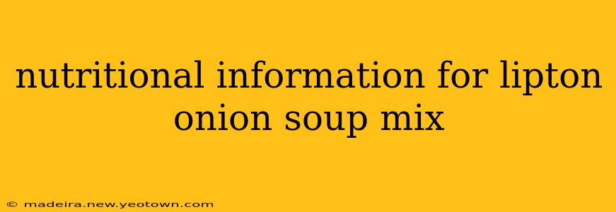 nutritional information for lipton onion soup mix