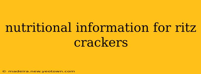 nutritional information for ritz crackers