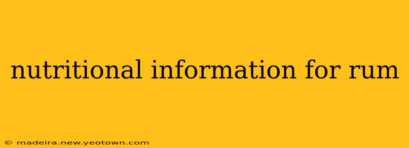nutritional information for rum