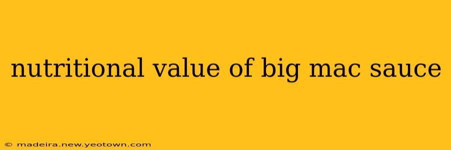nutritional value of big mac sauce