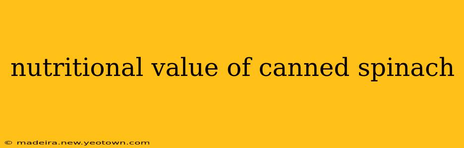 nutritional value of canned spinach