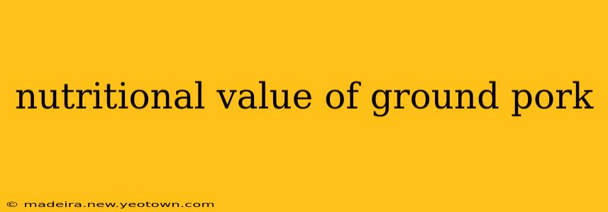 nutritional value of ground pork