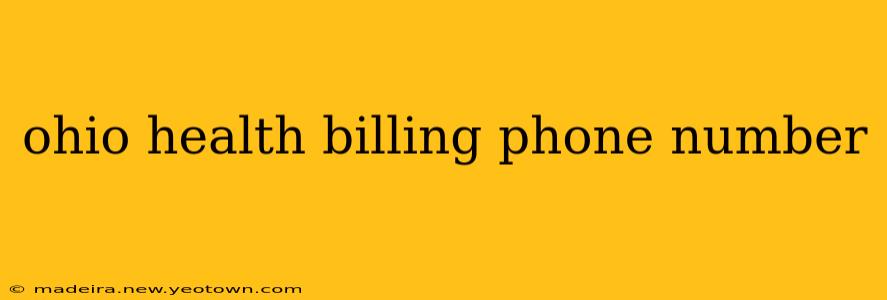 ohio health billing phone number