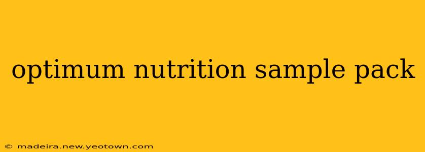optimum nutrition sample pack