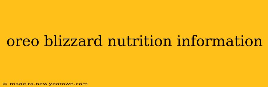 oreo blizzard nutrition information