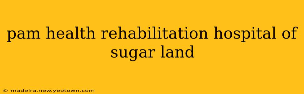 pam health rehabilitation hospital of sugar land