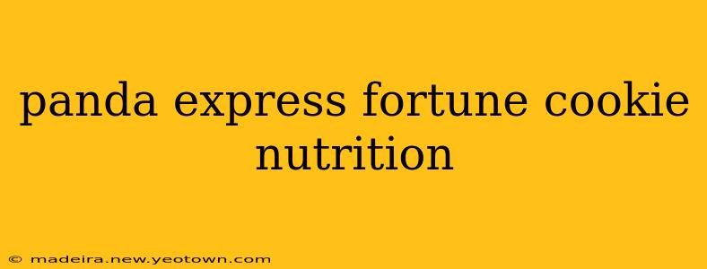panda express fortune cookie nutrition