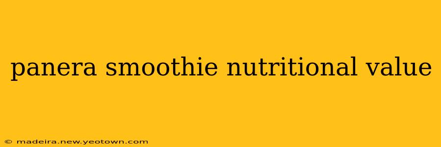 panera smoothie nutritional value