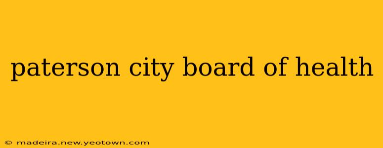 paterson city board of health