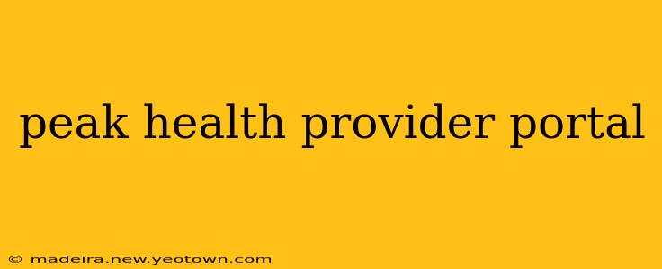 peak health provider portal