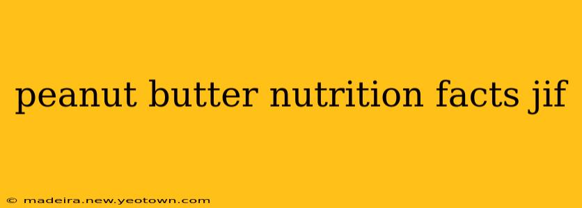 peanut butter nutrition facts jif
