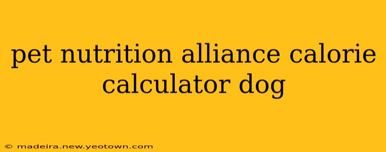 pet nutrition alliance calorie calculator dog