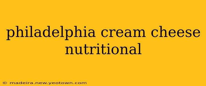 philadelphia cream cheese nutritional