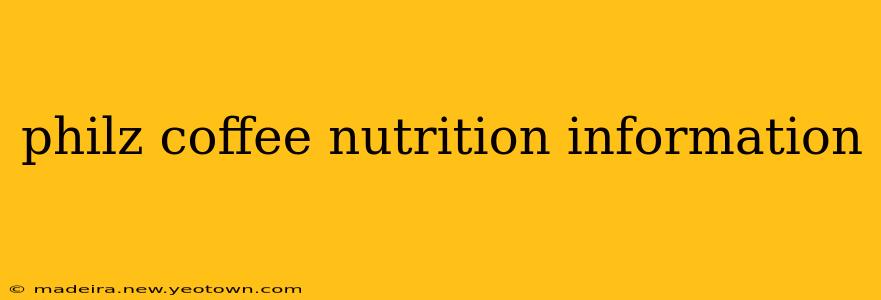 philz coffee nutrition information
