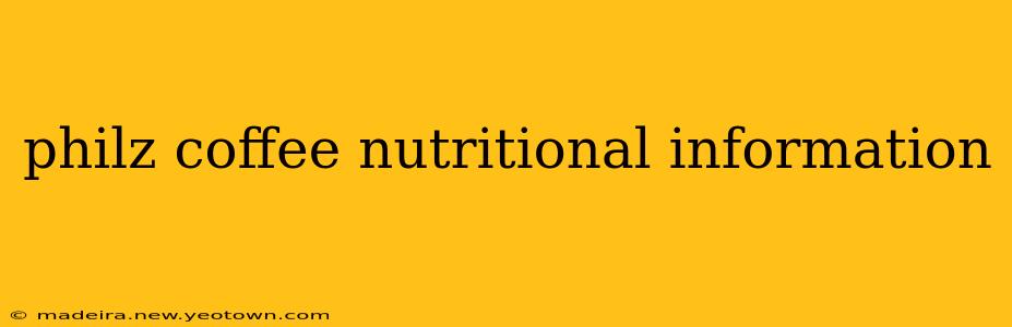 philz coffee nutritional information
