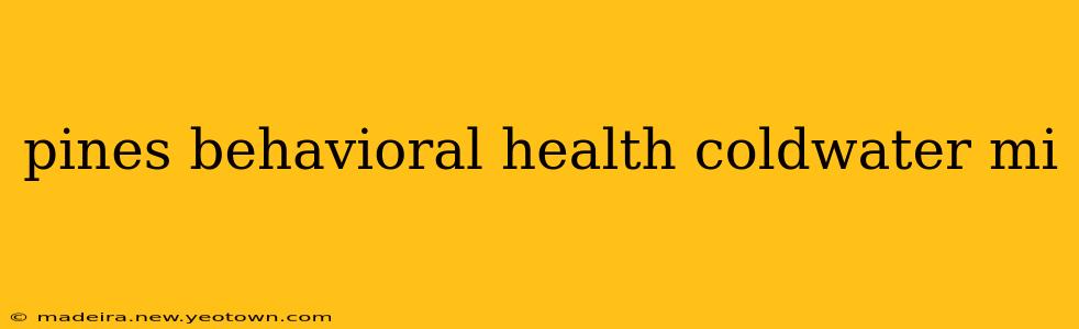 pines behavioral health coldwater mi