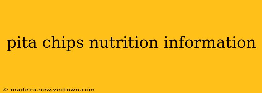 pita chips nutrition information