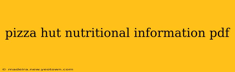 pizza hut nutritional information pdf
