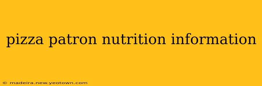 pizza patron nutrition information