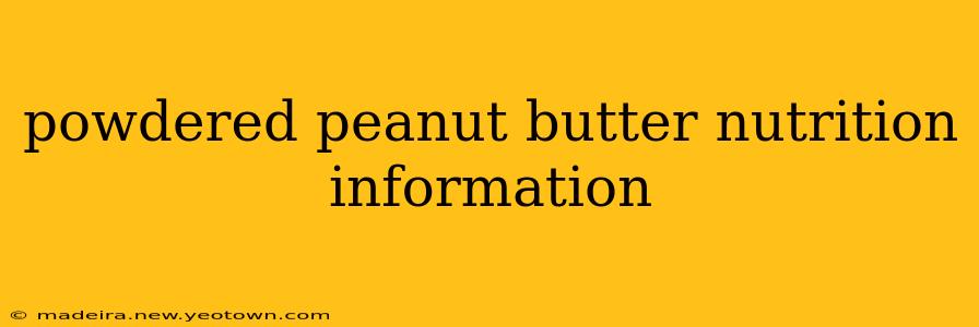 powdered peanut butter nutrition information